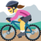 Woman Mountain Biking emoji on Facebook